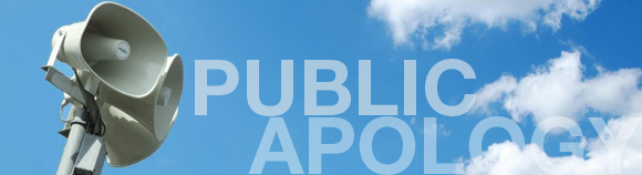 Public Apology Sky and megaphone