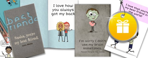 Best Friend Apology Gift Book covers and pages from a customizable friendship book