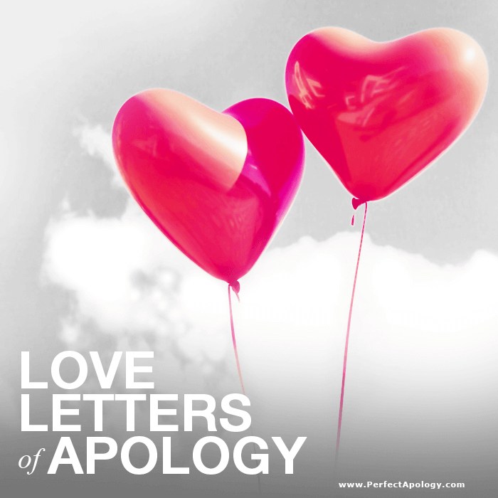 Two red heart-shaped balloons floating in a grayscasle sky with clouds