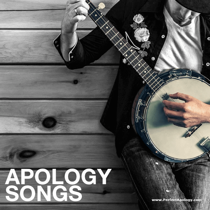 Apology Songs musician playing an apology song on his guitar