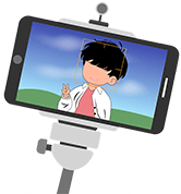 Apology Video Selfie Smartphone on a selfie stick taking a video