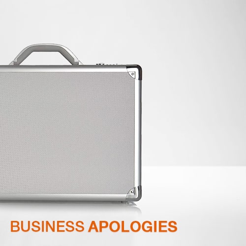 Business Apologies A briefcase sitting on a desk