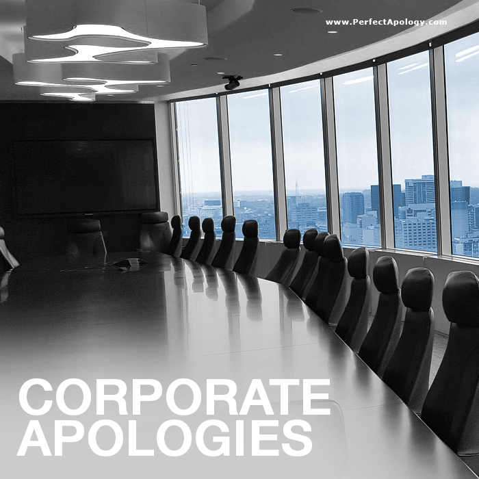 Corporate Apologies Board room with a view of the city below