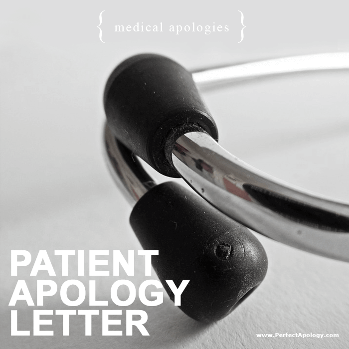 Apology Letter to a Patient stethoscope on a white towel